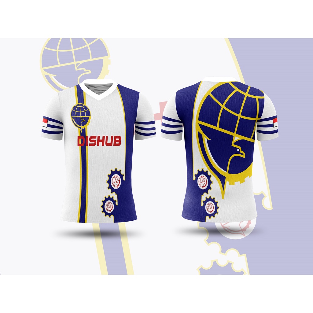 Baju Kaos Indonesia Army 10 Dishub V-Neck Free Custom Name+Nomor Full Print Dewasa Pria Wanita