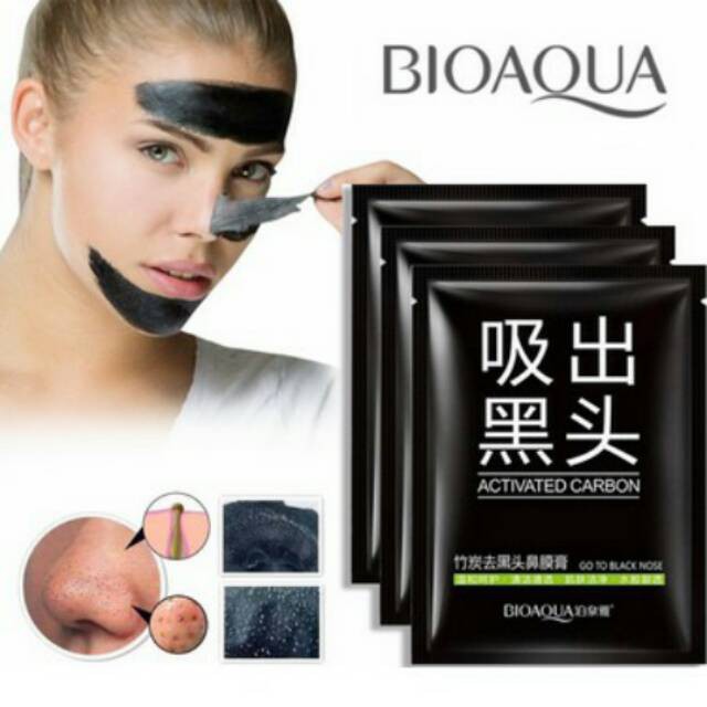 BIOAQUA ACTIVATED CARBON BLACK MASK WITH BOX [MASKER KOMEDO