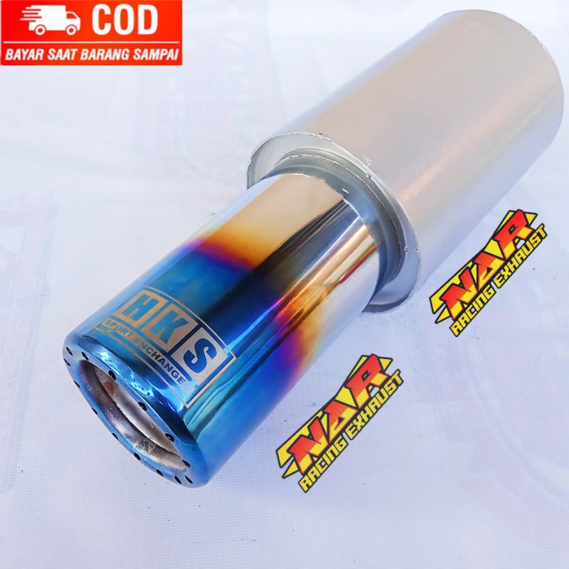 TERMURAH✓ Knalpot mobil hks gronel biru ngebas halus
