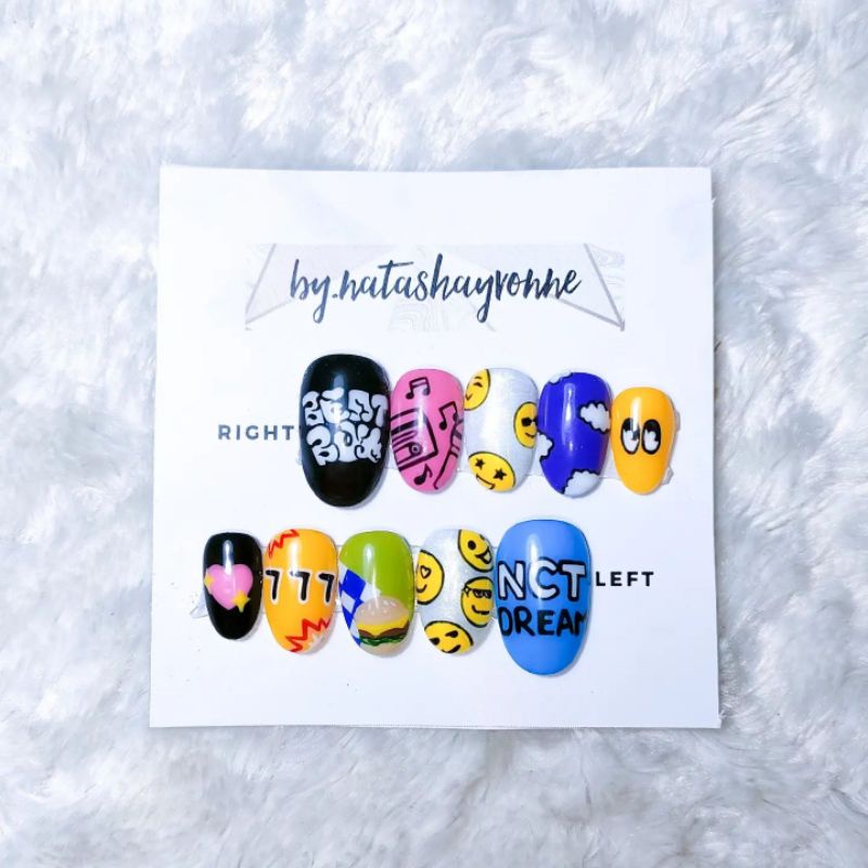 NCT Dream BEATBOX custom fake nails press on nailart