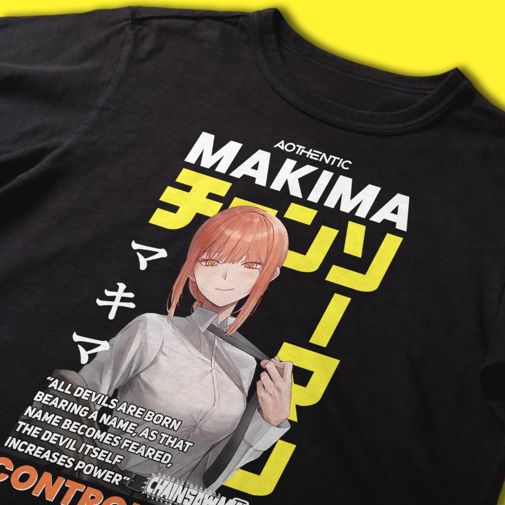 Kaos MAKIMA Chainsaw Man Baju Anime Chainsawman power