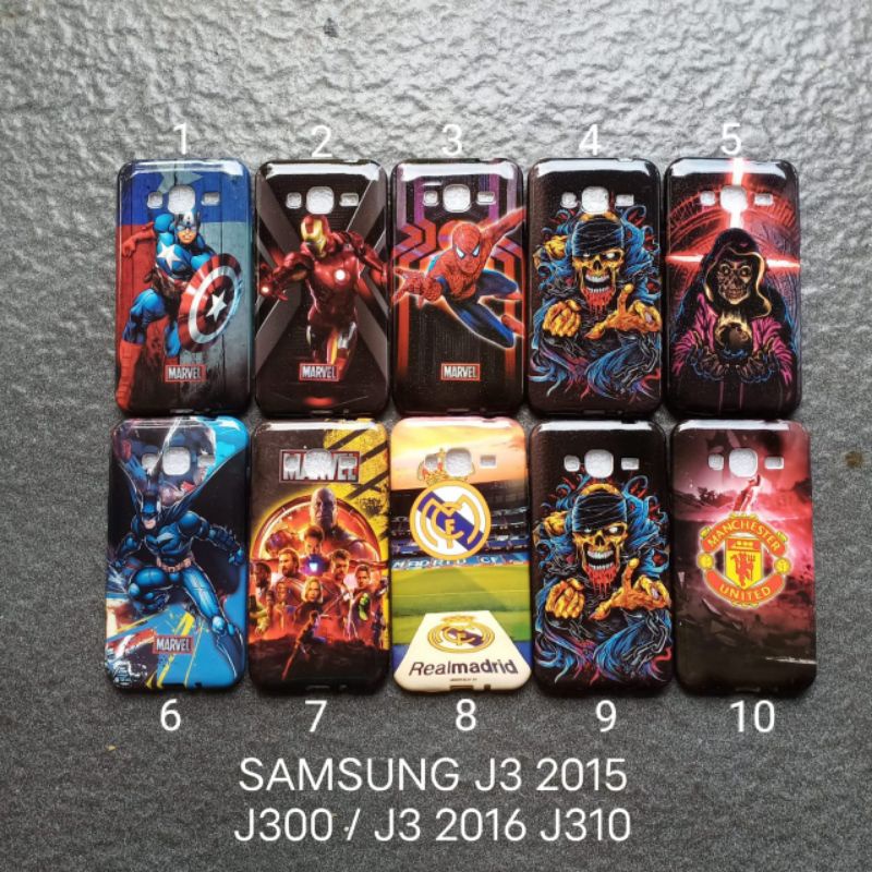 Case gambar Samsung J3 . J310 . J3 2016 motif cowok ( 2 motif ) soft softcase softshell silikon cover casing kesing housing