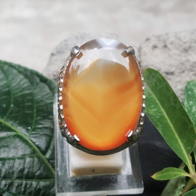 Cincin Batu Akik Cempaka Madu Asli dan Natural