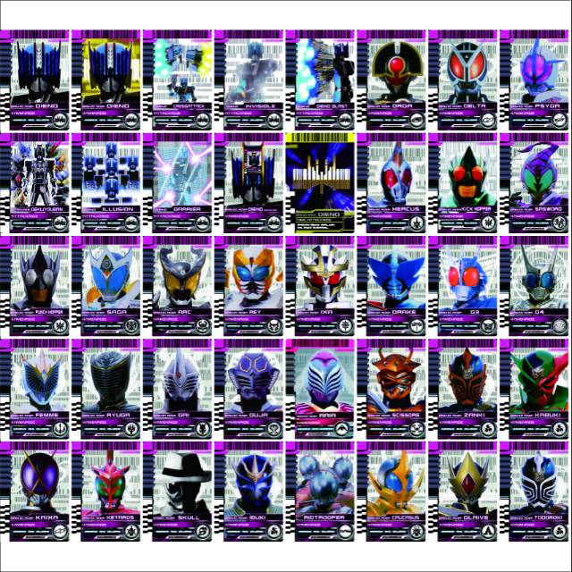 Kartu kamen rider decade diend custom sett 40 card