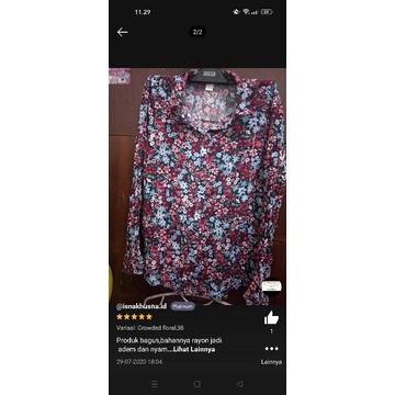 HNM KEMEJA BUNGA WANITA HM BLOUSE WANITA BRANDED KEMEJA MOTIF FLORAL