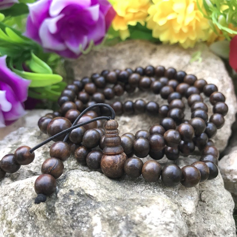 Tasbih gaharu budha 108 kayu gaharu super 6 mm