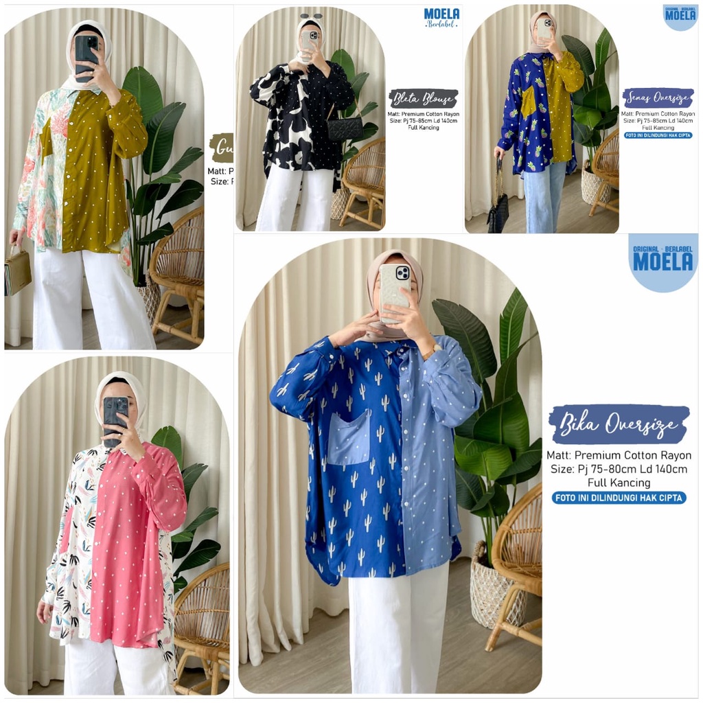 realpict MINI by MOELA oversize ld 140 rayon premium atasan blouse wanita VAMIO big size jumbo fashi