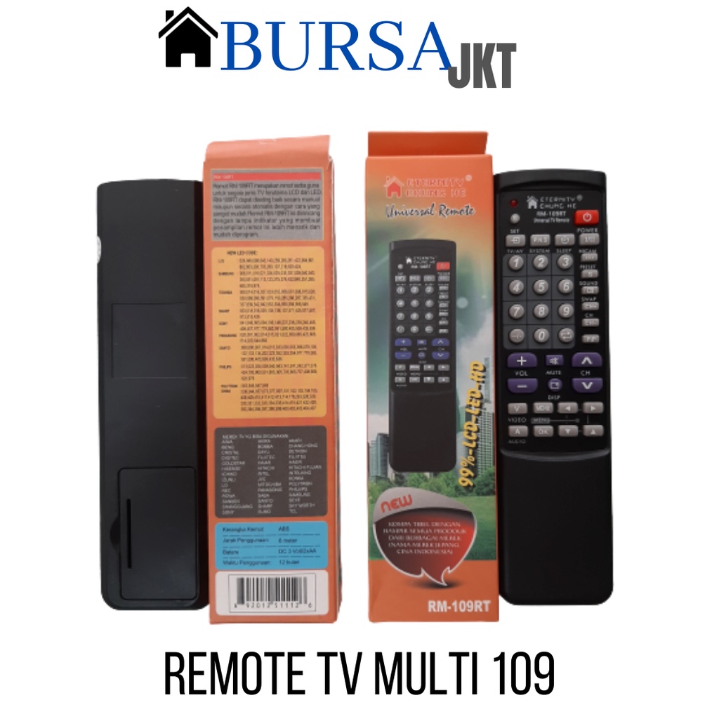 REMOTE TV TABUNG LCD LED MULTI CHUNGHE 116 106 109 HITAM