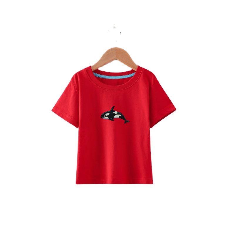 Kaos Anak Ikan Paus Baju Oblong Gambar Anak Unisex 2-10Th Tshirt Kaos Lengan Pendek