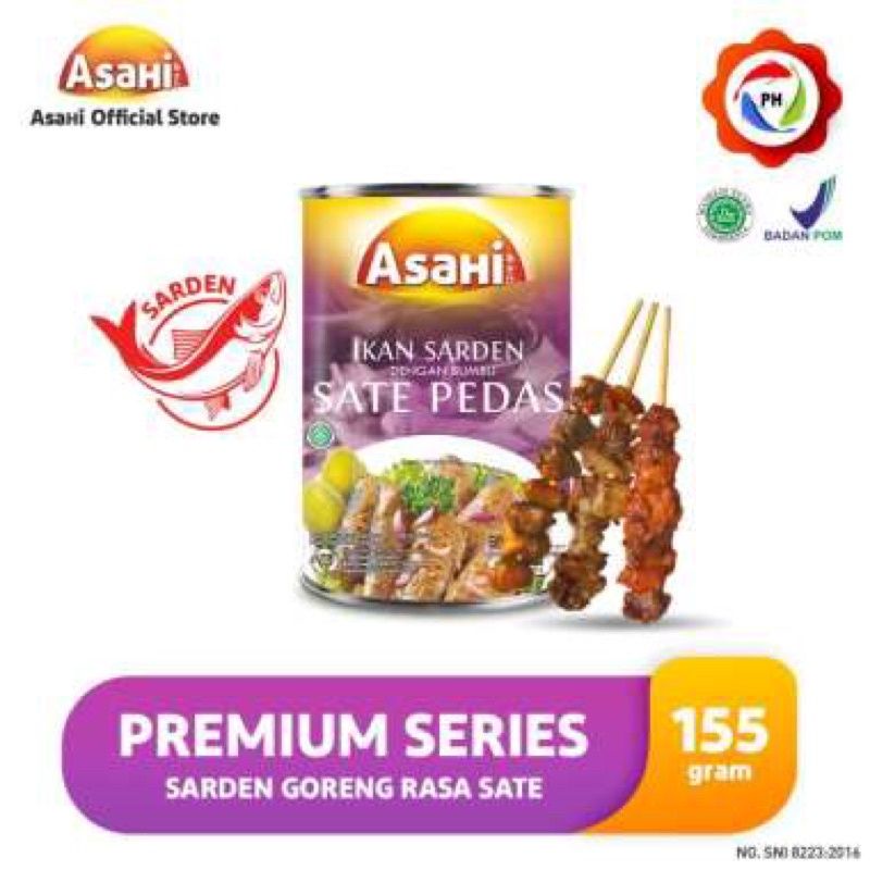 Asahi ikan sarden dengan bumbu sate pedas 155 gram