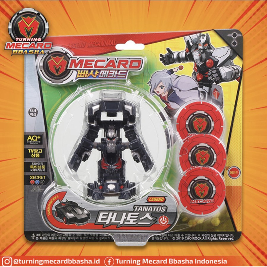 TURNING MECARD BBASHA 018 LEGEND MECANIMAL TANATOS MAINAN ROBOT MOBIL