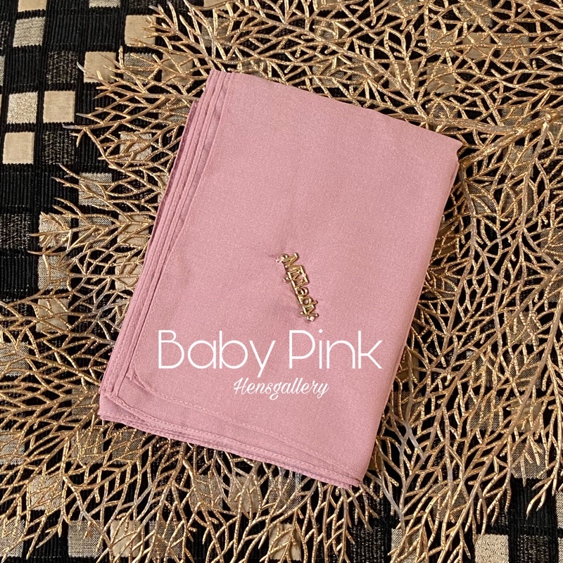 Part 1 Mylady Hijab Plain Voal Ultrafine by Myladyhijab dark mustard silver broken white optic white-BABYPINK