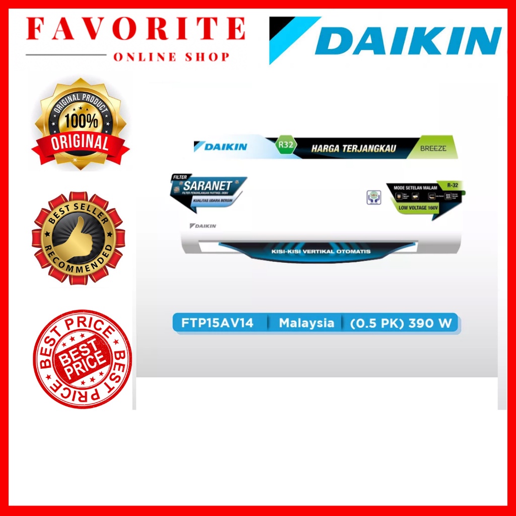 AC DAIKIN 1/2 PK MALAYSIA FTP15AV14