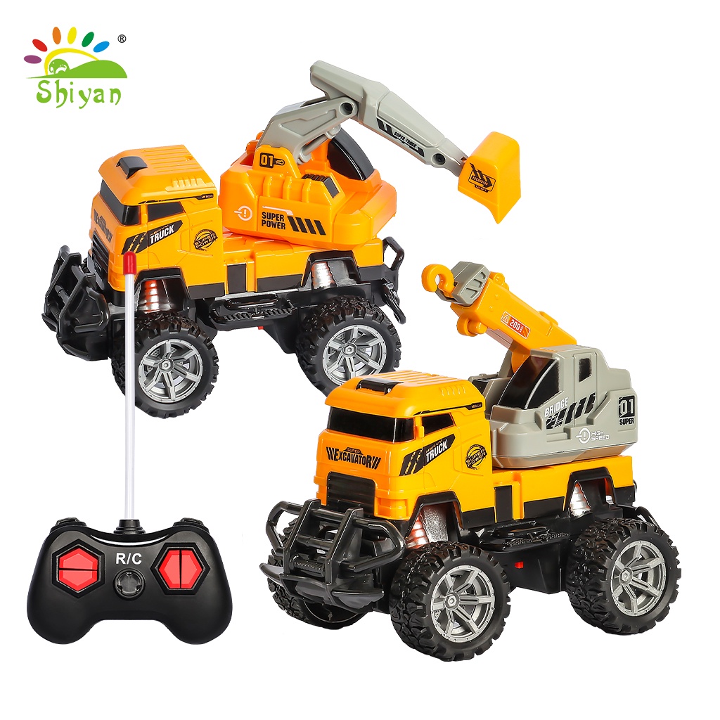 Mainan Anak Mobil Remote Control Excavator Baterai RC Truck Konstruksi Eskavator