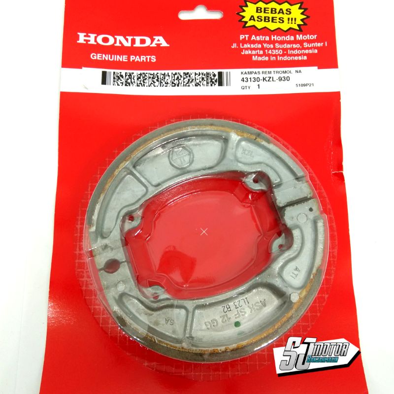 Kampas Rem Belakang AHM - KZL Beat Vario Scoopy Original Honda 43130-KZL-930