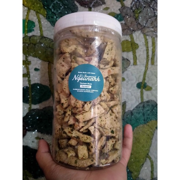 Basreng toples daun jeruk rasa asin dan pedas enak gurih renyah 250gram