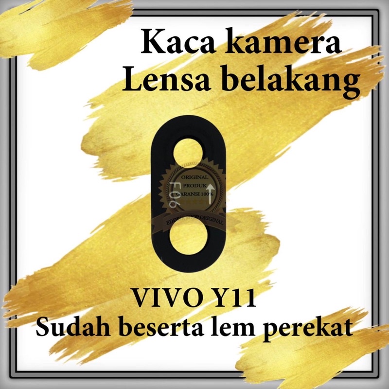 Kaca Lensa Kamera Belakang Vivo Y11 2019 Sudah Sama Lem black