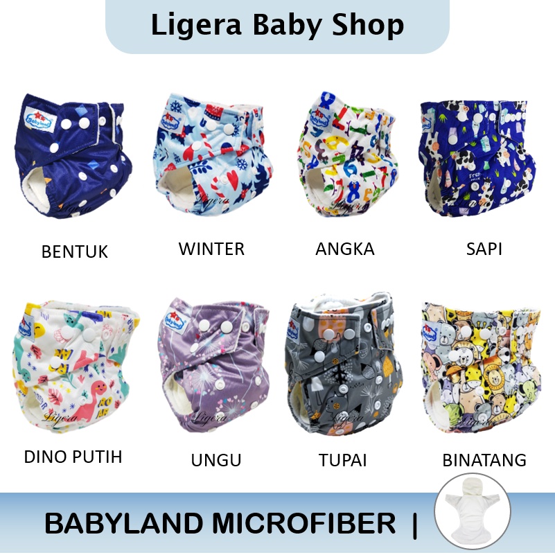 Popok Kain Clodi Kancing Babyland Original Microfiber - Pilih Motif C