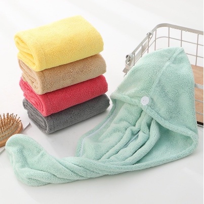 [ OBJ ] Handuk Keramas Handuk Kepala Hairtowel Handuk Turban Microbulu Handuk Kancing Kramas Handuk Rambut Onehand
