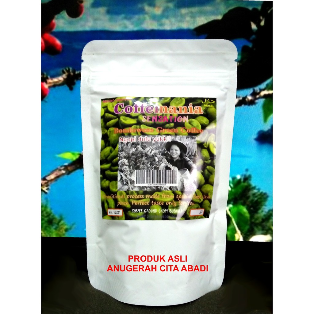 

Kopi Arabica Bubuk Hijau Bondowoso Green Coffee isi 80 gram / 200 gram Standing Pouch