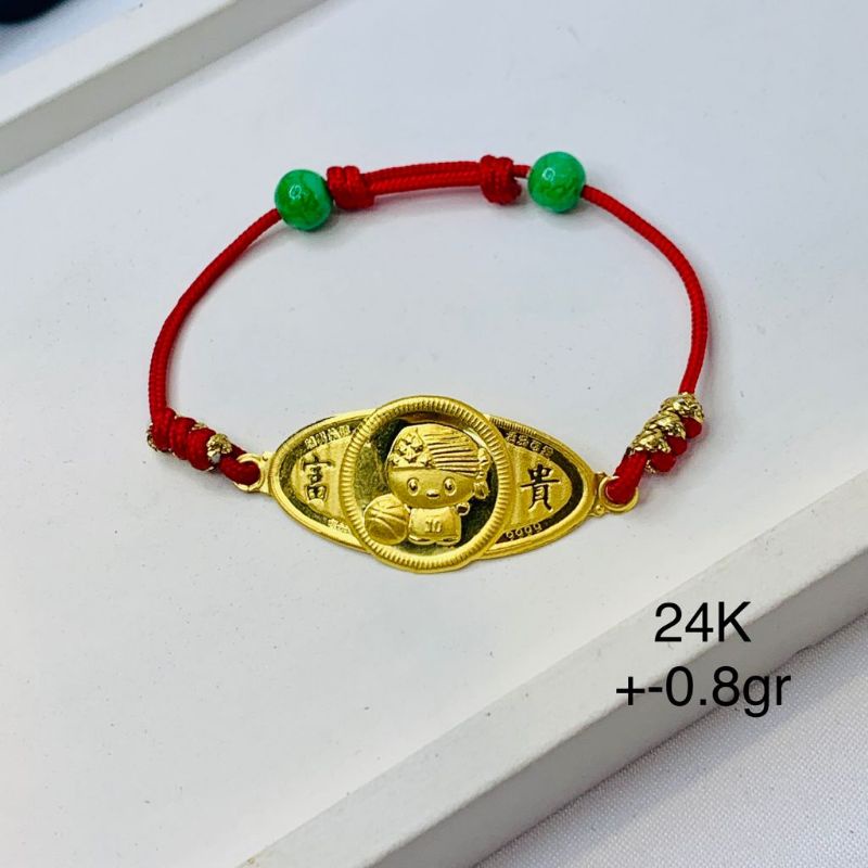 Gelang Bayi Emas Asli Kadar Mas LM Murni 999.9% 24K Import Hongkong Baby Born Gift Newborn Boy Girl