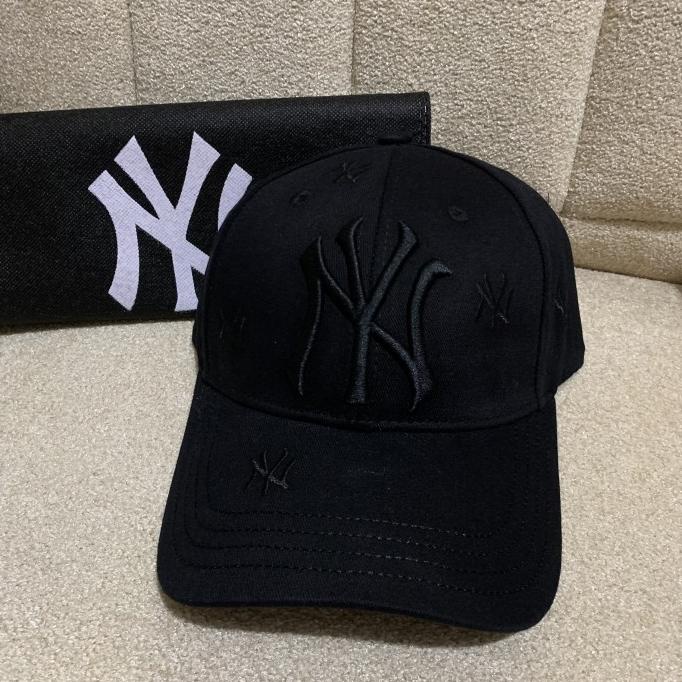 Grosir Topi Ny - Baseball Cap Ny Newyork Basic Logo Motif Kecil-Kecil - Hitam