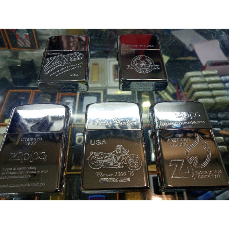 Korek Api Zippo Silver Ice / Gold Denting 2 kali (BACA DESKRIPSI)