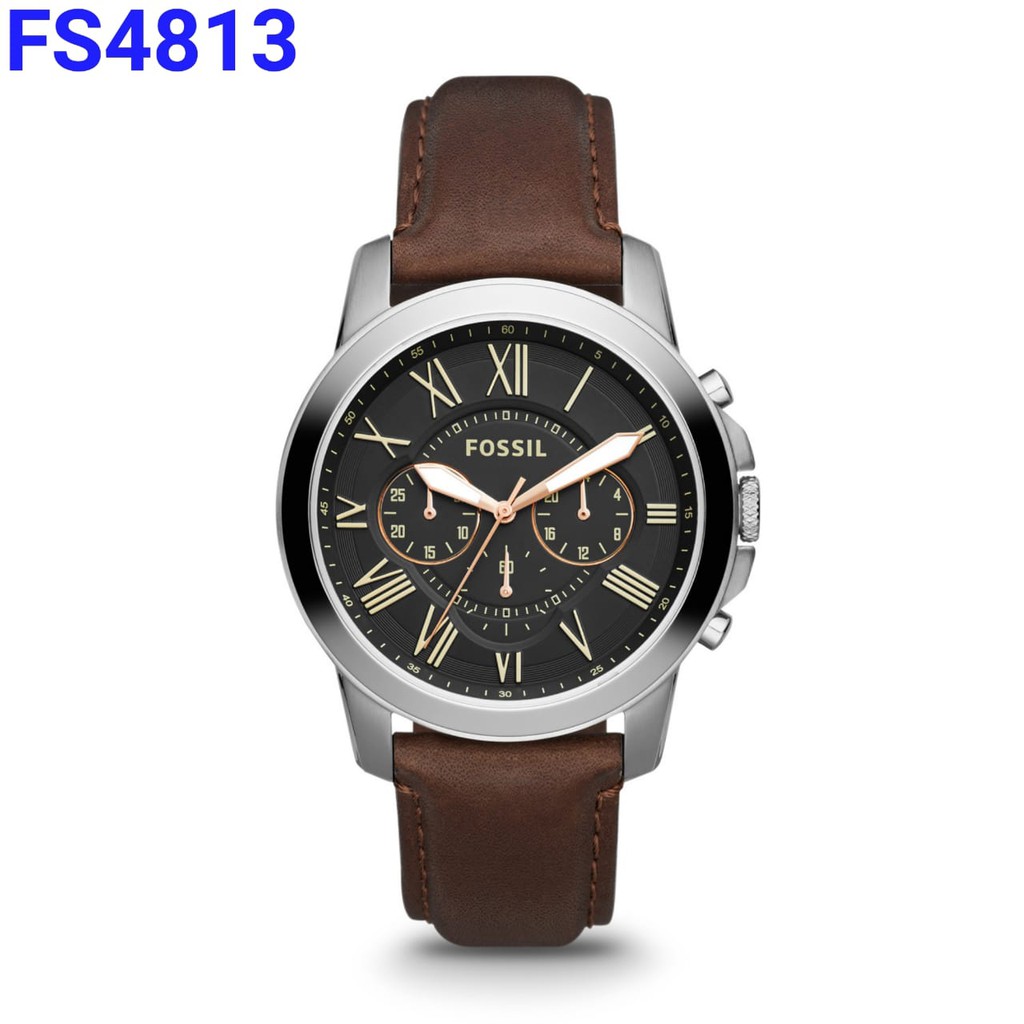 terlaris FOSSIL FS 4813 Original, baterai, strap kulit, 44mm include box tin, shoping bag