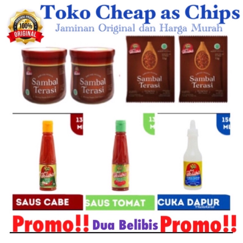 

Dua Belibis sambal terasi / saus/saos sambal / saos tomat / cuka