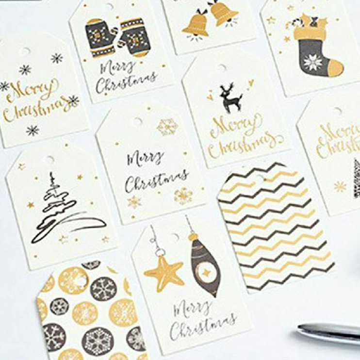 

BluePink 1pcs Hang Tag Natal Gift/ Set Label / Tag Bahan Kertas Kraft Desain Tema Natal Untuk Hadiah Diy Christmas.