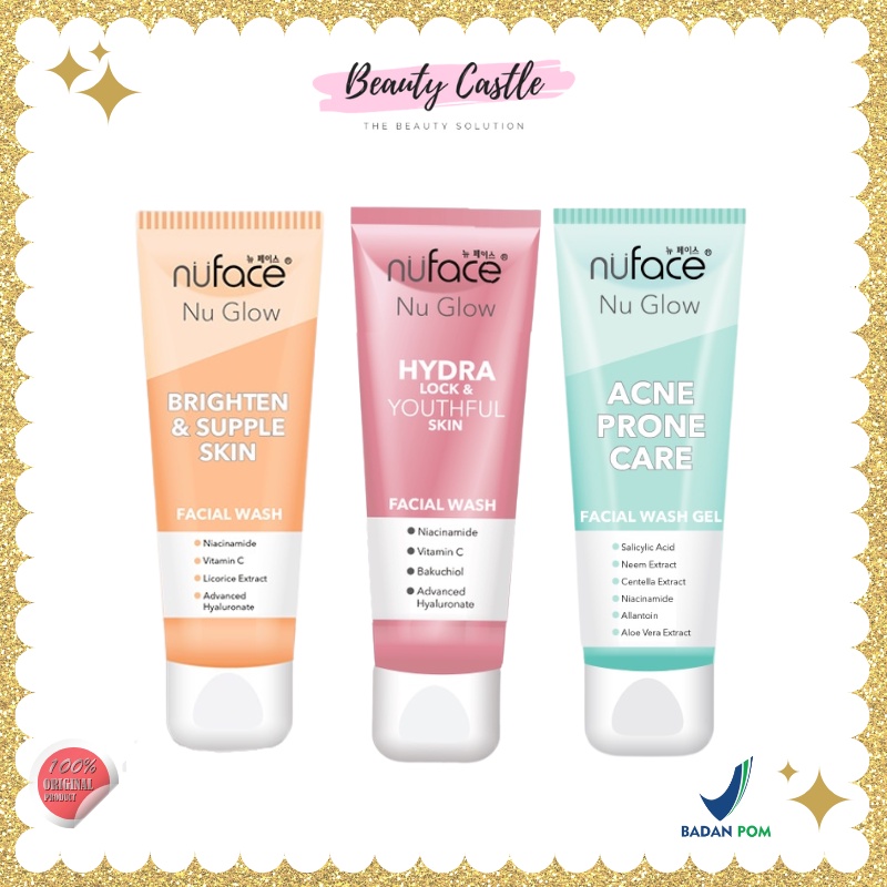 Jual Nuface Nu Glow Liquid Acne Prone Care Facial Wash Gel / Brighten