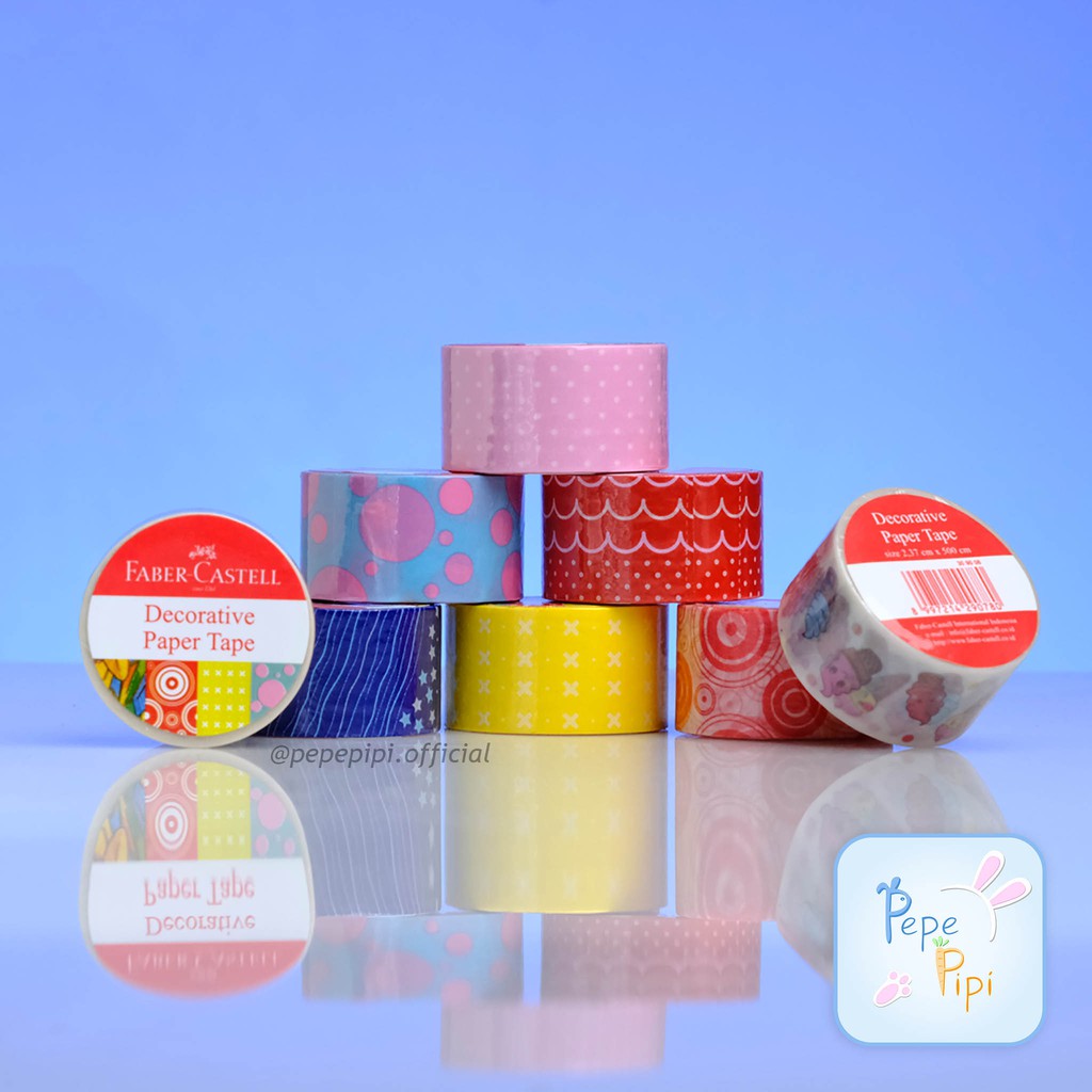 

Washitape Faber Castell Decorative Tape Lakban Hias Bujo Solatip Motif Pattern Decor Book Washi