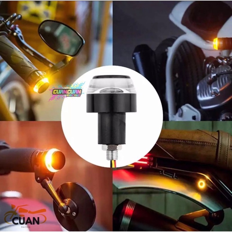 Lampu LED Jalu Motor Stang Handle Grip Sein Sen Senja SET