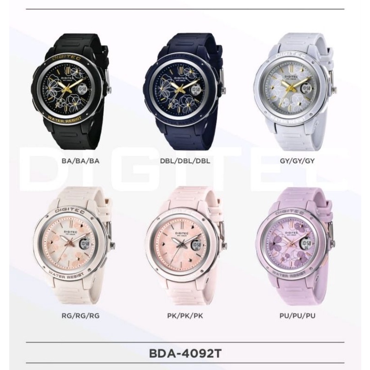 Jam tangan Wanita Digitec Dual Time DG 4092T / 3092T Original