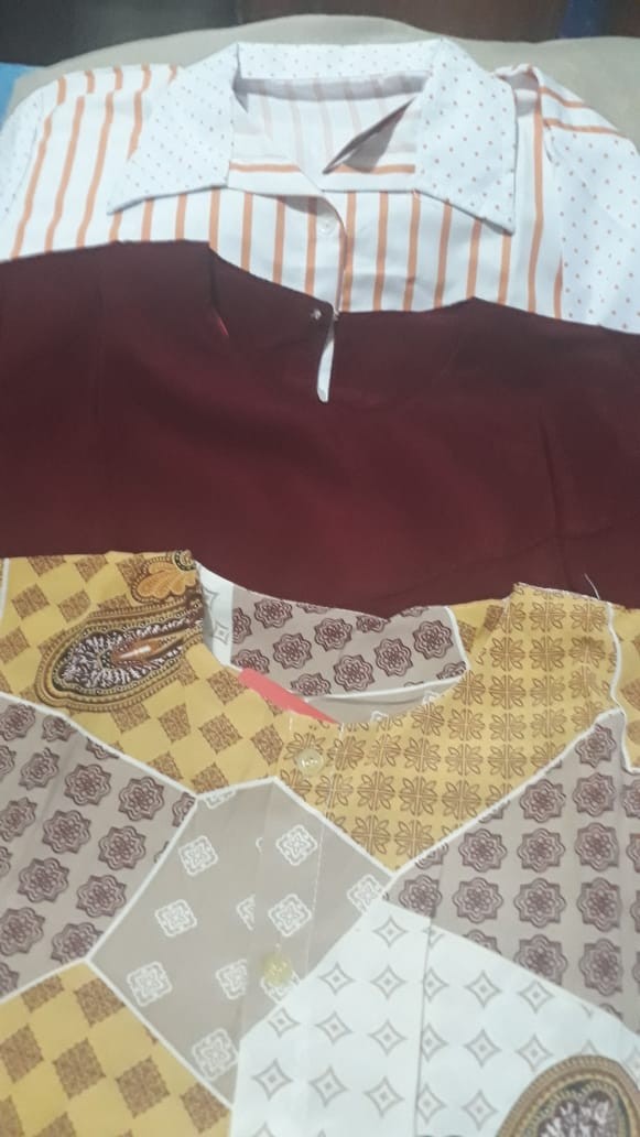 Bl - 9455 Tunik Batik Lengan Panjang Wanita