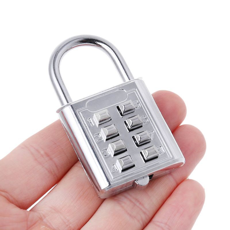 CRE  4 Digit Silver Push Button Combination Number Luggage Lock Padlock Travel Code