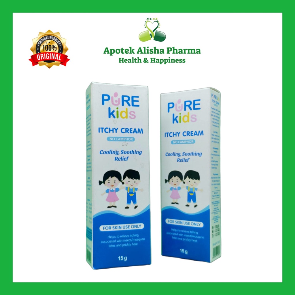 PURE KIDS ITCHY CREAM 15gr-Pure Baby Ichty Krim Gigitan Nyamuk/Serangga Pure Kids Ichti/Ihti Krem