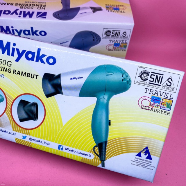 MIYAKO Travel Hair Dryer / Pengering Rambut 400 Watt HD 550G