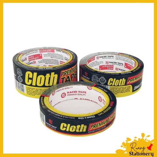 

NACHI Lakban Hitam / Cloth Tape Linen 46mm / 35mm / 23mm Untuk Jilid