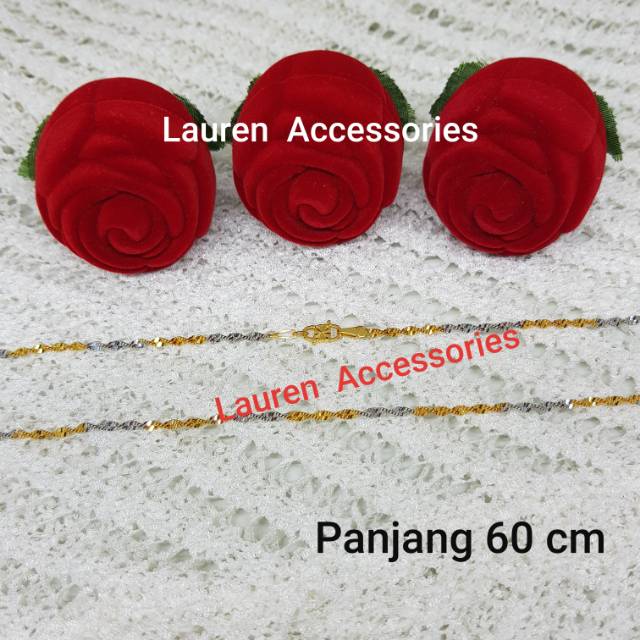 Kalung Dewasa Bursalino Kombinasi Panjang 60 cm Perhiasan Imitasi Lapis Emas KL 2319