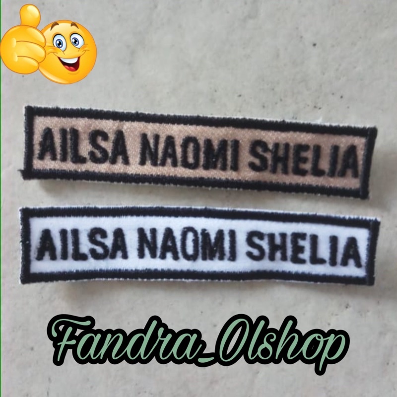 Bordir Nama untuk Seragam Sekolah / Seragam Pramuka. Kualitas Terbaik 