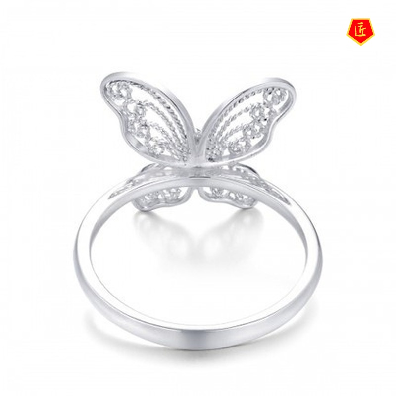 [Ready Stock]Silver Fashion Butterfly Personalized Ring for Women