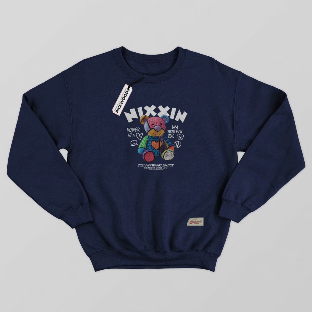 Crewneck Sweatshirt Basic Nixxin // Jaket Sweater Logo Bear Original Quality