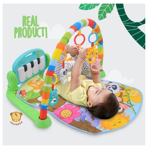 BABY GYM musical set musik bayi playmat matras mainan piano berkarakter dan rattles lucu