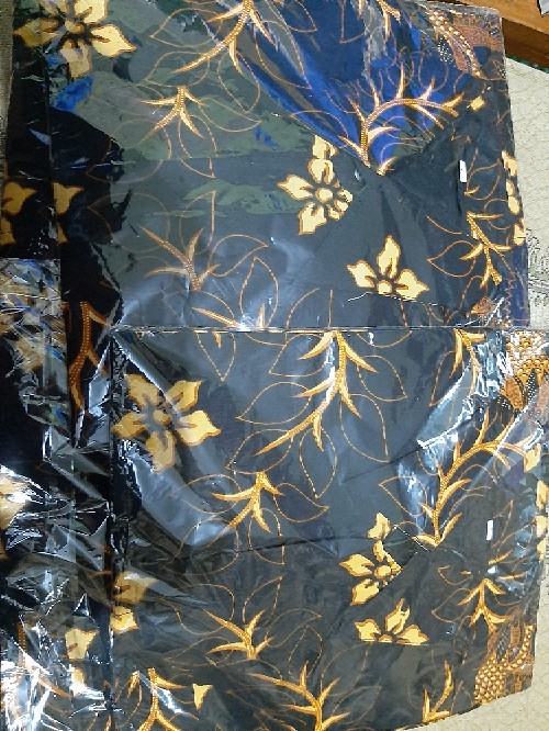 Ready Batik Hrb026 Kenongo Kemeja Hem Pendek Padi Pekalongan M L Xl Murah Keren Bati Pria Wajik Biru