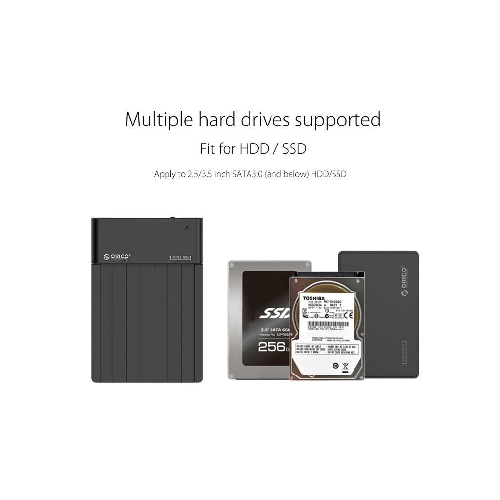 Docking ssd hdd orico 2.5-3.5 sata 8tb Usb 3.0 5Gbps 6518us3 - Hard drive disk dock enclosure 6518-us3