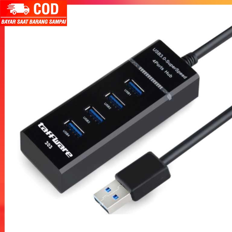 (100% BARANG ORI) Taffware High Speed 4 Ports USB HUB 3.0 5Gbps - 303