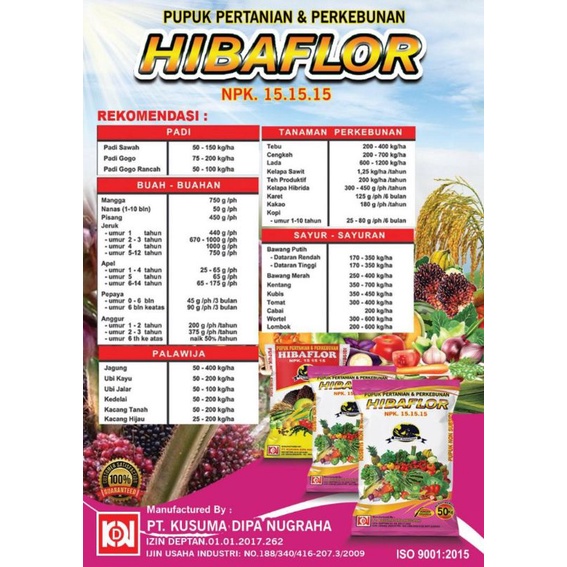 pupuk npk 15.15.15 hibaflor