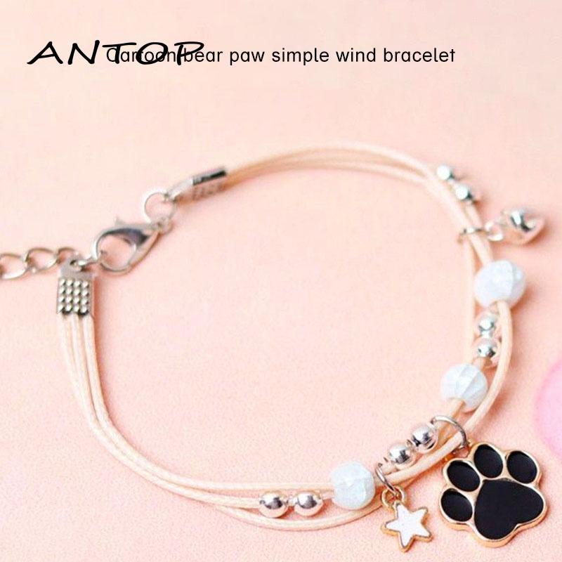 Gelang Wantia Korea Cakar Kucing Bahan Keramik Kartun Beruang Cakar Untuk Wanita Bracelet ANTOP