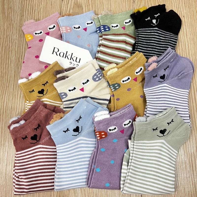 Kaos Kaki Wanita Lucu Korea Import Ada Kuping di Tumit Good Quality